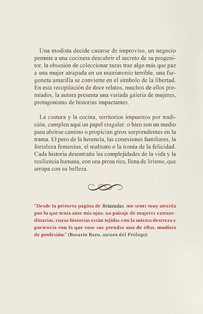 Contraportada Relatadas. Libro de María José Guillén. Mis Palabras con Letras